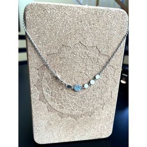 LOIS HILL antique sterling silver disc chain necklace, bar closure